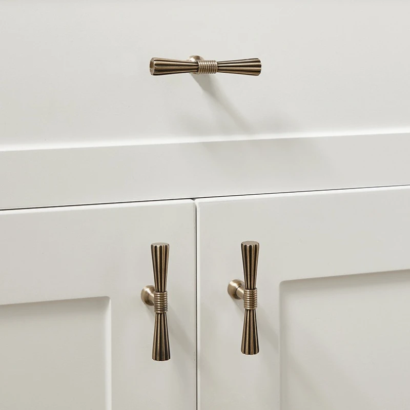 French Solid Brass Furniture Handles Bronze Handles for Wardrobe and Drawer Luxury Home Accessories Kitchen Cabinet Door Handle