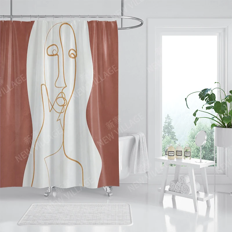 Waterproof fabric shower curtains Bathroom curtain accessories Bath curtain shower 180x200cm 240*200 modern boho Nordic decor