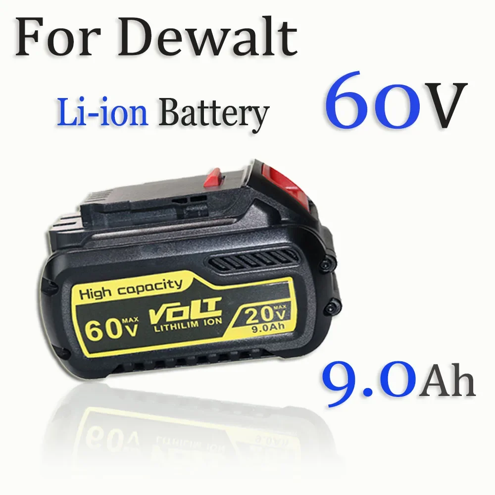 

60V 9000mAh Li-ion Battery, Replacement For Dewalt DCB606 DCB609 DCB612 Work with All 20V/60V/120V Cordless Power Tools