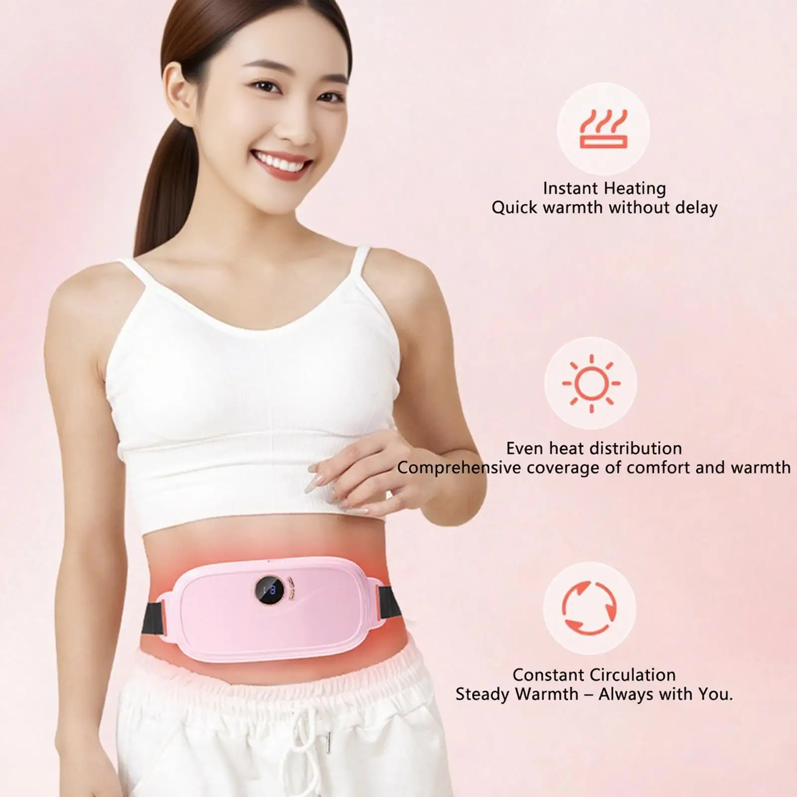 

Менструальная грелка, быстродействующая, успокаивающая, приятная для кожи, комфортная обертка для живота, устройство для массажа живота для девочек, подарок для офиса и дома