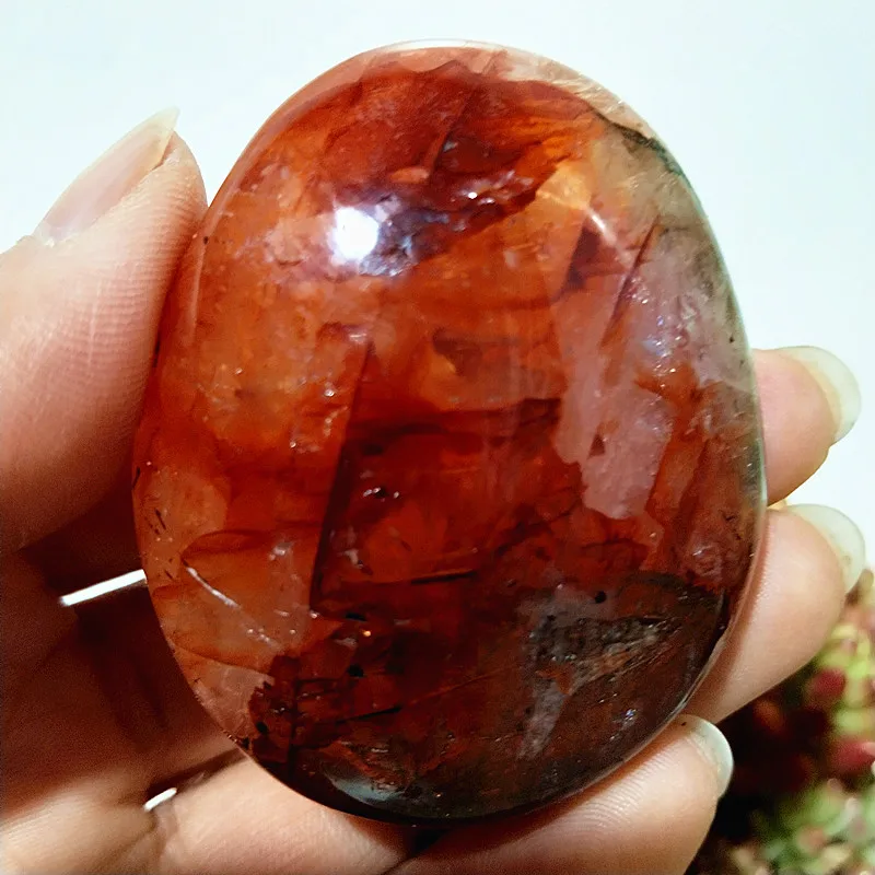 high quality Natural Stone Red Hematoid quartz Crystal palm Home Decoration Meditate And Chakra Healing Feng Shui Crystal