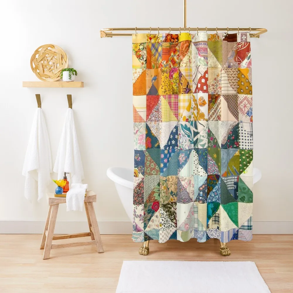 

Vintage Quilt Tapestry Shower Curtain Shower Waterproof Bathroom Decor Shower Bath For Curtain