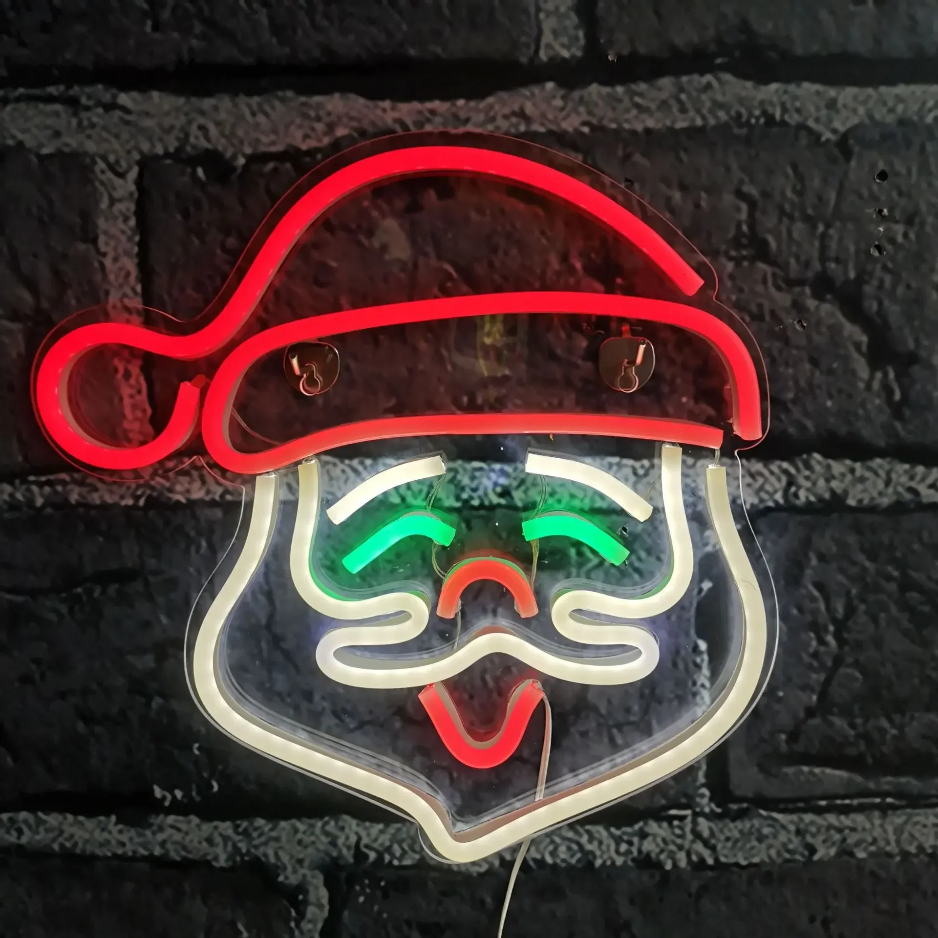 Santa Claus Neon Light Bells Christmas Tree LED Sign Lamp Decoration Night Lights for Home BAR Party Room Decor Children Gift