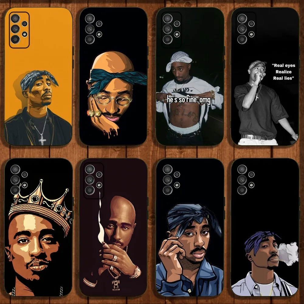 

Hiphop Rap 2Pac Tupac Shakur Phone Case For Samsung Galaxy A13,A21s,A22,A31,A32,A52,A53,A71,A80,A91 Soft Black Cover