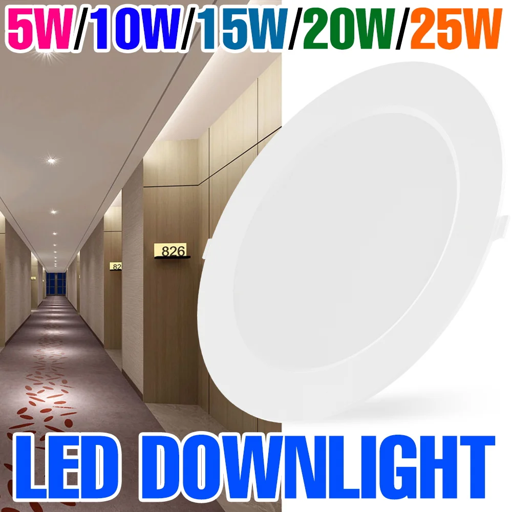 25W LED Downlight 220V Ceiling Recessed Panel Light Indoor Ultra Thin Round Spotlight Living Room Bedroom Kitchen Lighting