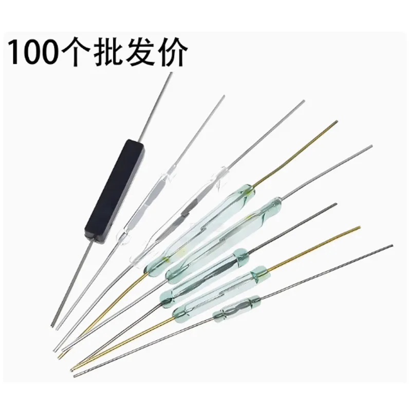 100PCS 2*14mm normally open reed switch mka14103 1.8x 5/7 1.8*10 3*20 green glass magnetron switch