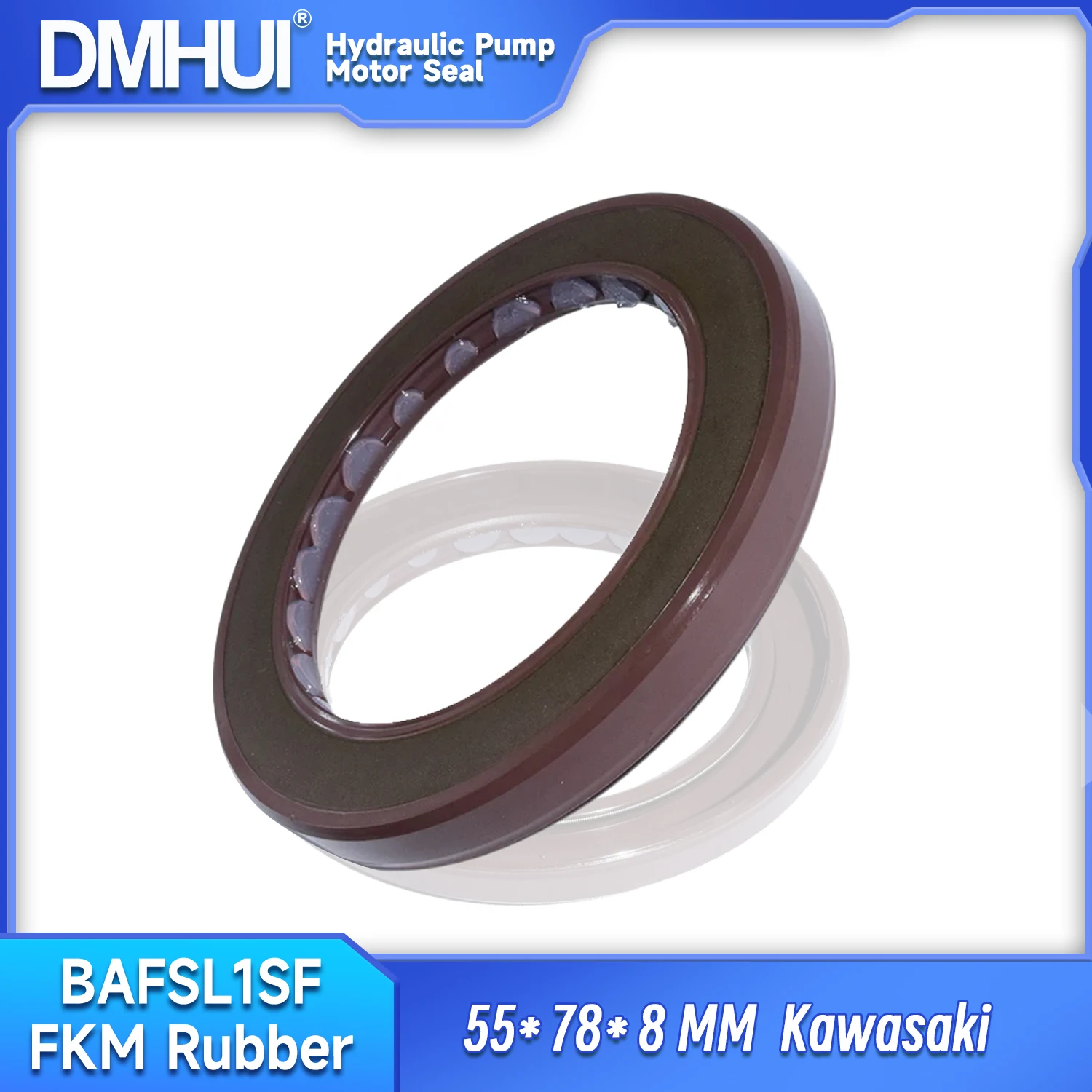 

High Quality FKM Pressure Type Oil Seal BAFSL1SF 55*78*7 mm - Double Lip Oil Seal with Spring ﻿