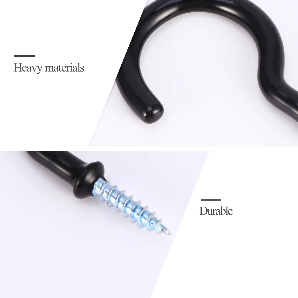 24 Pcs Cup Hook Shoe Hanger Pot Spoon Hooks Overmolding Cabinet Space-saving Black Question Mark Carbon Steel Towel for Home