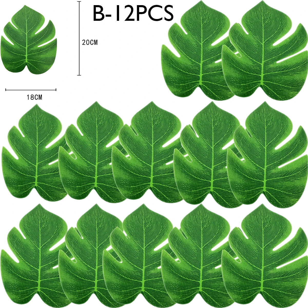 Yannew Künstliche Monstera Tropische große Palmblätter für Dschungel-Safari-Geburtstagsparty-Dekoration Hawaii Luau Mottoparty-Pflanzen – Detail 13