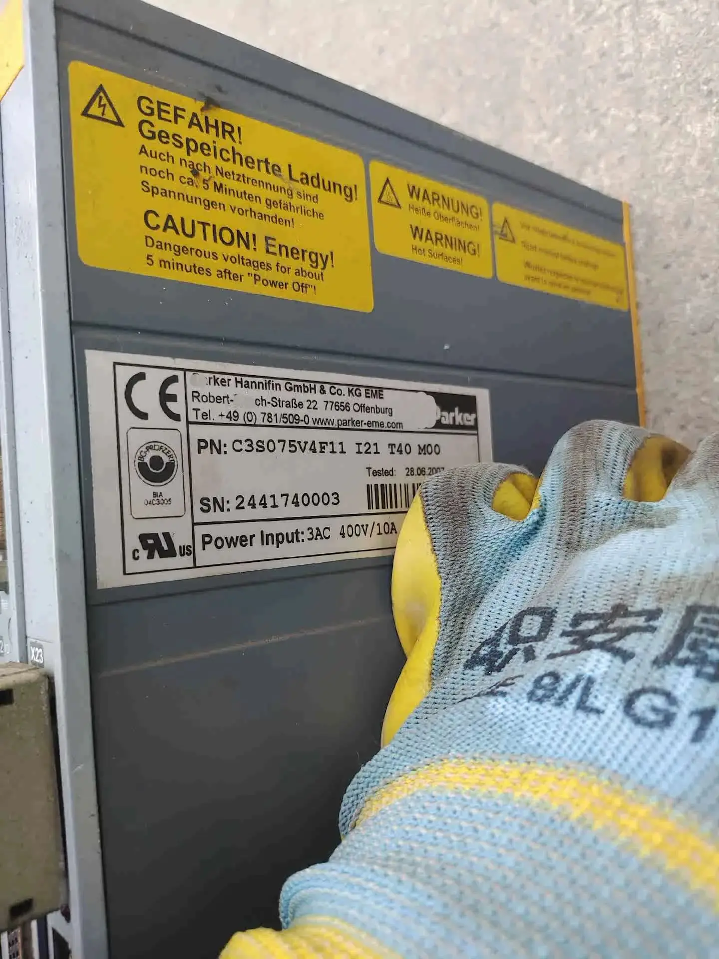 Сервопривод C3S075V4F11 I21 T40 M00 Compax3 для Parker