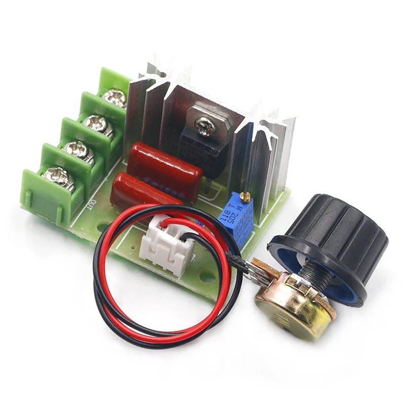 AC 220V 2000W High Power SCR Voltage Regulator Dimming Dimmers Motor Speed Controller Governor Module W/ Potentiometer