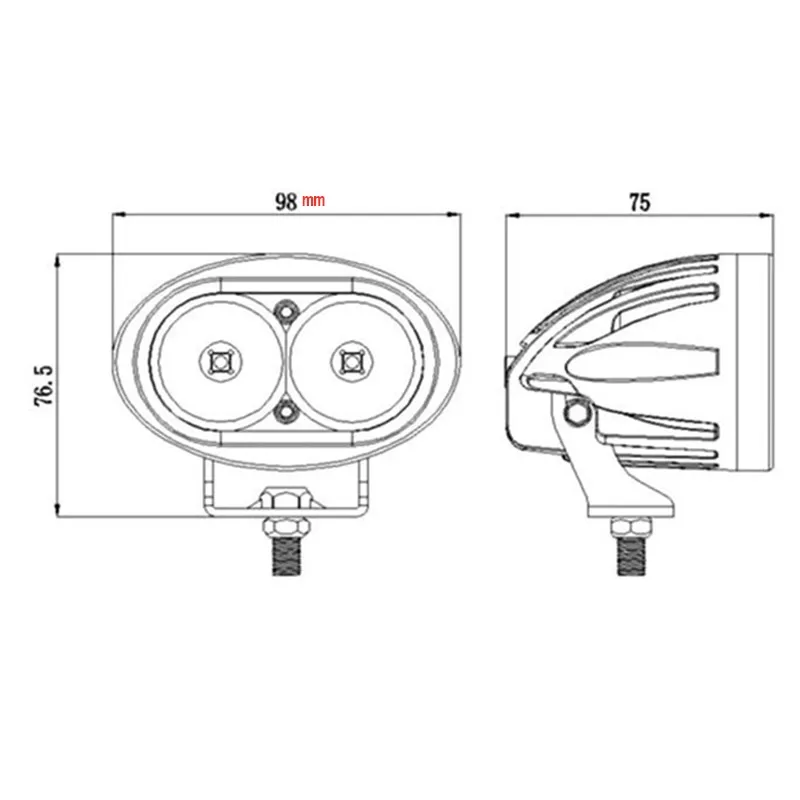 20W Oval Forklift Lamp LED Blue Spotlight 10-60v DC Safety Working Light Forklift Warning Lamp