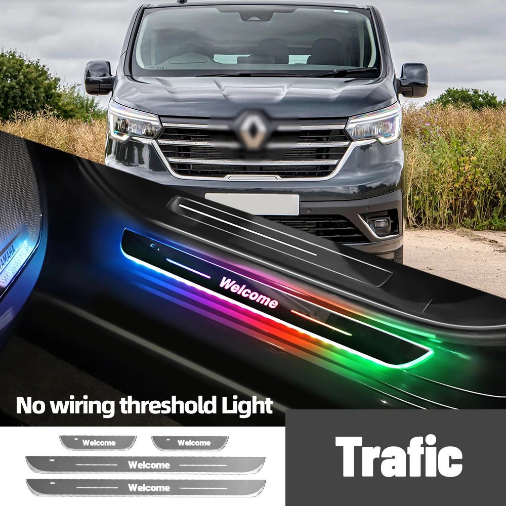 

For Renault Trafic 2 3 2001-2023 2015 2019 2020 Car Door Sill Light Customized Logo LED Welcome Threshold Pedal Lamp Accessories