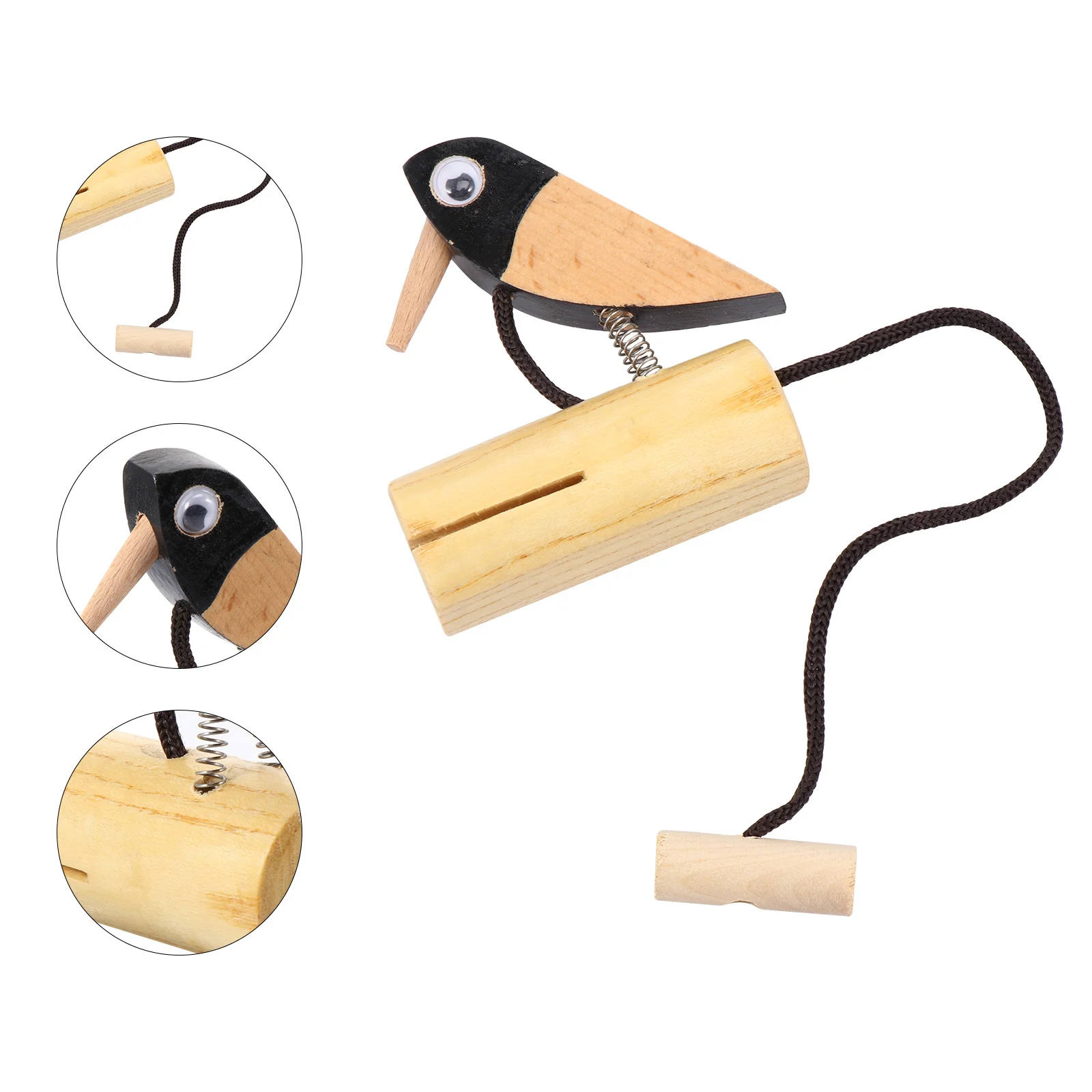 

Wooden Percussion Woodpecker Shape Early Education Musical Instrument Christmas Gift Sound Barrel for Kids Music Teaching Aid