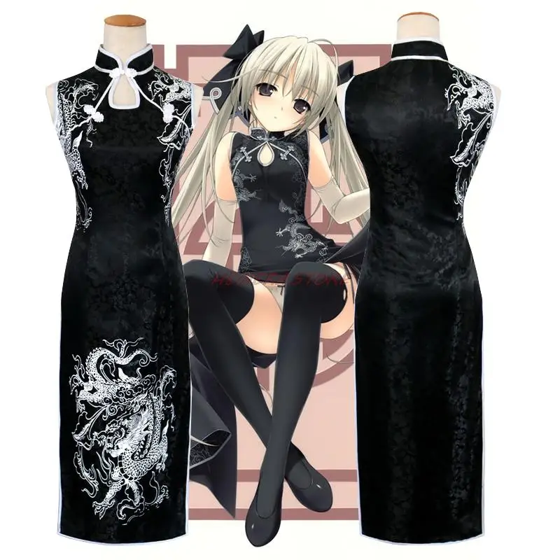 Anime Sora Kasugano Cosplay Yosuga No Sora costumi Cosplay bianco nero Cheongsam Kasugano Sora parrucca Halloween Carnival Party Cos