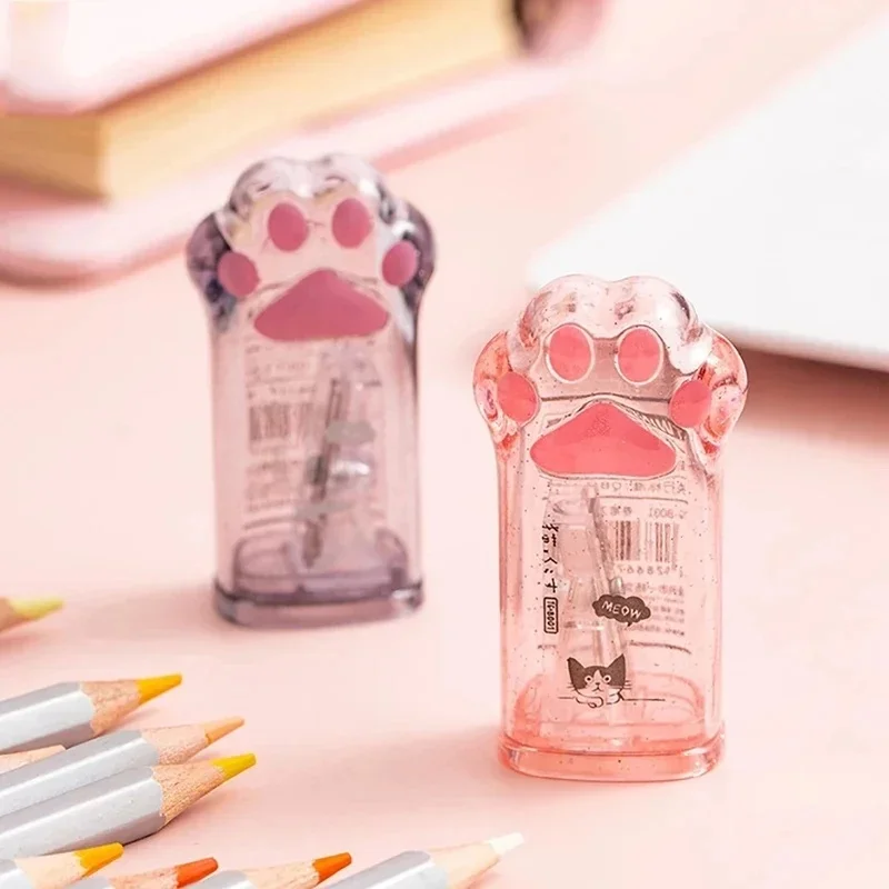 1/2/3/4pcs Cartoon Pencil Sharpener Cute Cat Paw Pencil Sharpener School Supplies Stationery Items Student Prize for Kids Gift