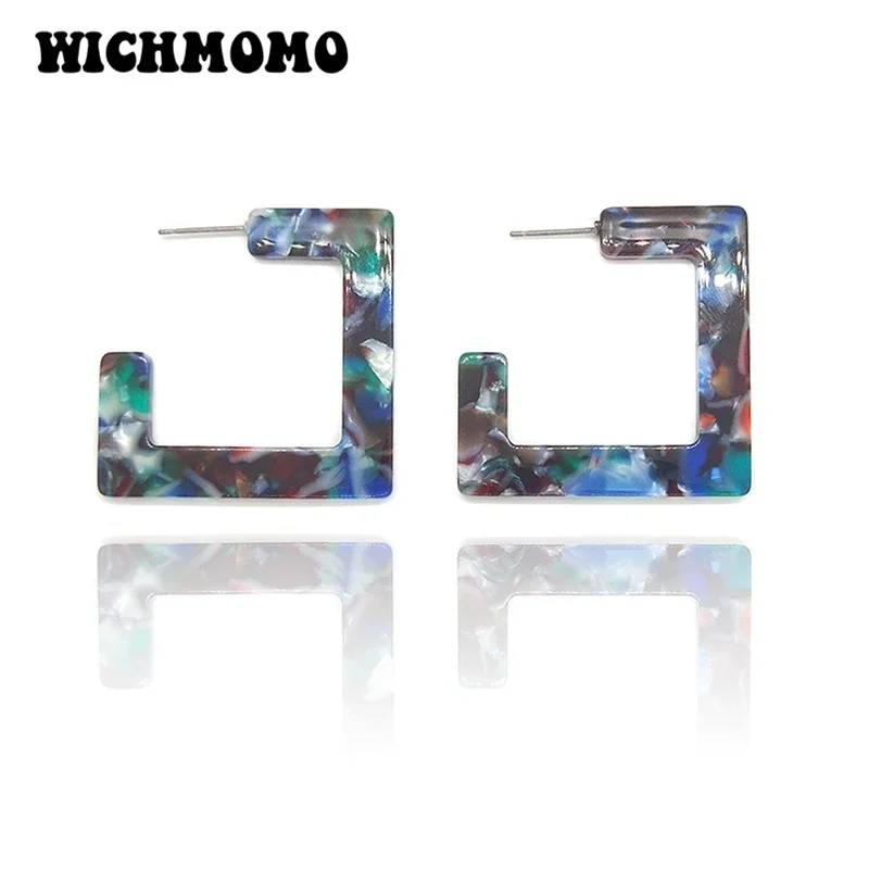 New 43*12mm 1 Pair High Quality Acetic Acid Resin Acrylic Irregular Smooth Earring Base Connectors for DIY Earring Accessories