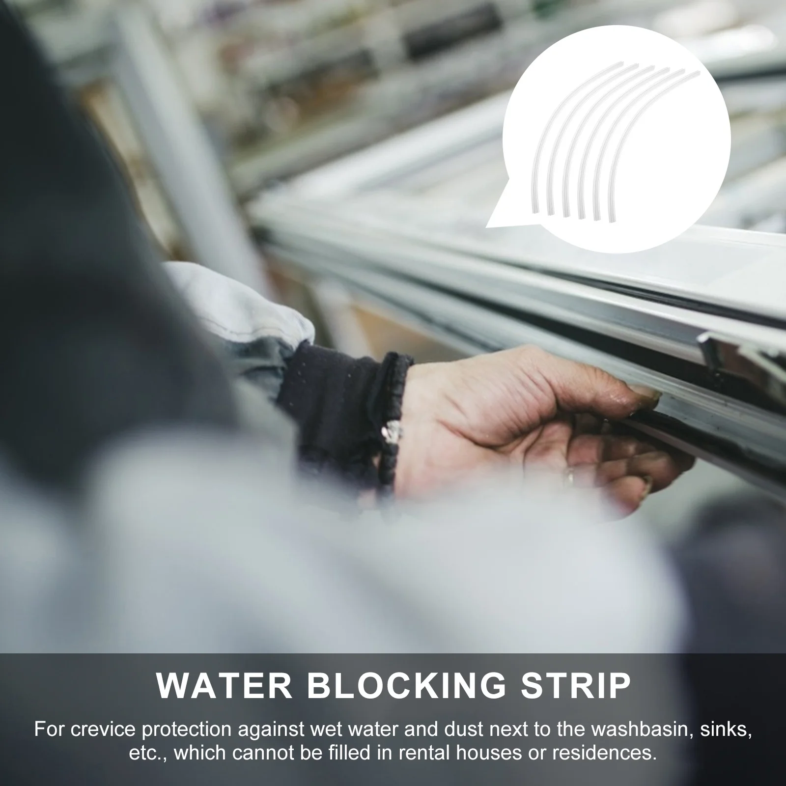 6pcs Bathroom Sealing Silicone Waterproof Strip For Shower Bathtub Glass Door Water Barrier Durable Flexible Sealing Strip