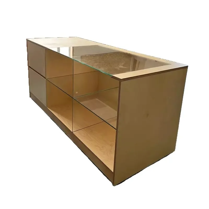 

Glass front desk Reception desk Jewelry store checkout page Display cabinet