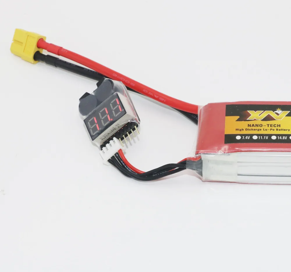 Probador de voltaje de batería Lipo, alarma de zumbador de bajo voltaje para 2-8S Lipo Life LiMn Li-ion, Monitor de control de batería