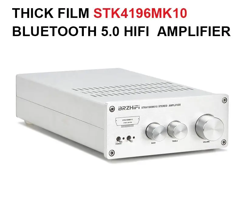 BRZHIFI Audio New Sanyo Thick Film STK4196MK10 Bluetooth-compatible 5.0 HIFI Audiophile Amplifier High Bass adjustable Power Amp