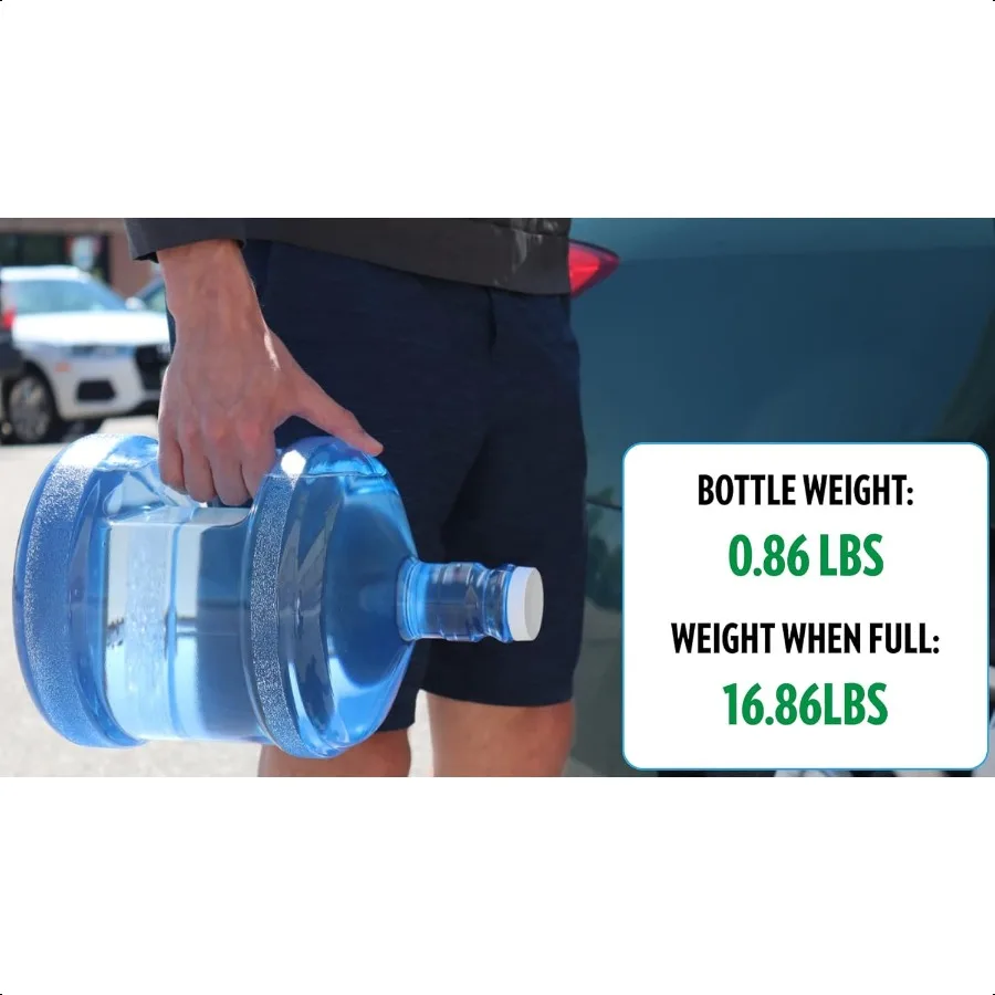 Polycarbonate Water Bottle 2Gallon Screw Top Cap with Integrated Handle for Easy Carrying Built for Durability Blue