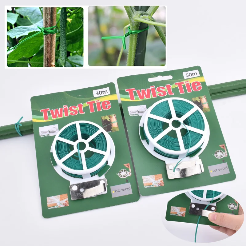 20M-50M Gardening Twist Ties With Cutter Versatile Climbing Plant Fixing Rope Grafting Binding Cable Line Office Organizing Tie