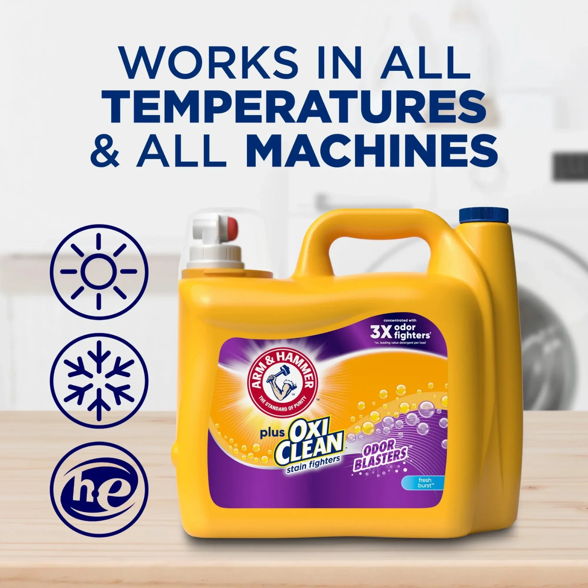 

Laundry Detergent, 128 Loads with Stain Fighters & Odor Eliminators, HE Safe,Deep Cleansing