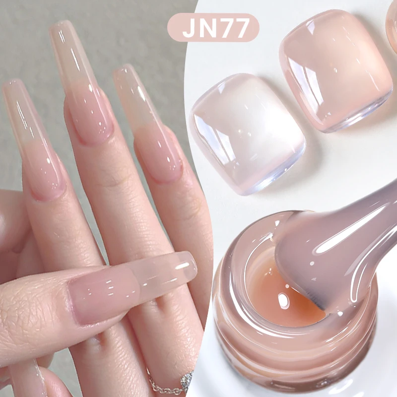 BORN PRETTY 10ml Jelly Nude Gel Nail Polish Sheer Nude Pink Translucent Varnis Semi Permanent for DIY Manicure at Home