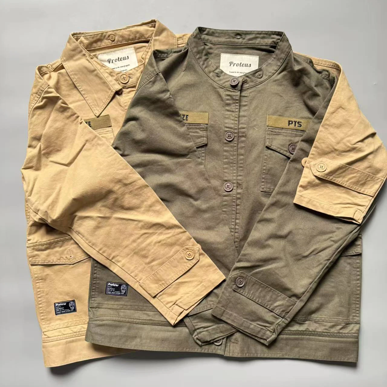 

M65 Sle American Retro Workwear Jaet 6-Piece Patchwork Mid-Length Hooded Windbreaker Coat Loose Fit Cotton Spring Autumn