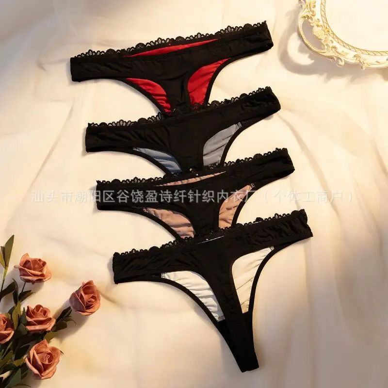 

Сексуальное женское белье: модные трусики-стринги из прозрачной сетки с кружевом, новый стиль для трансграничной торговли