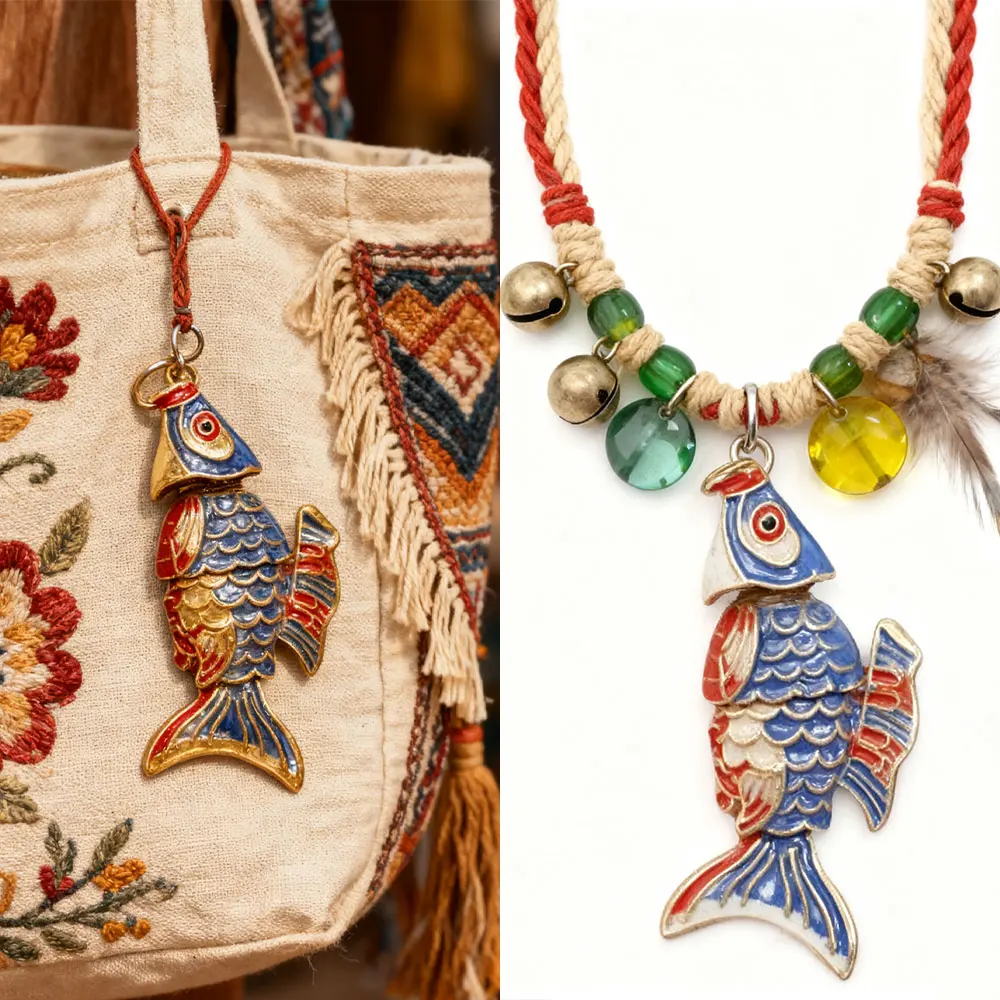 7 Pieces Carp Pendant Set DIY Fashion Jewelry Materials for Bracelet Necklace Earrings Bag Charm - Beautiful Fish Design
