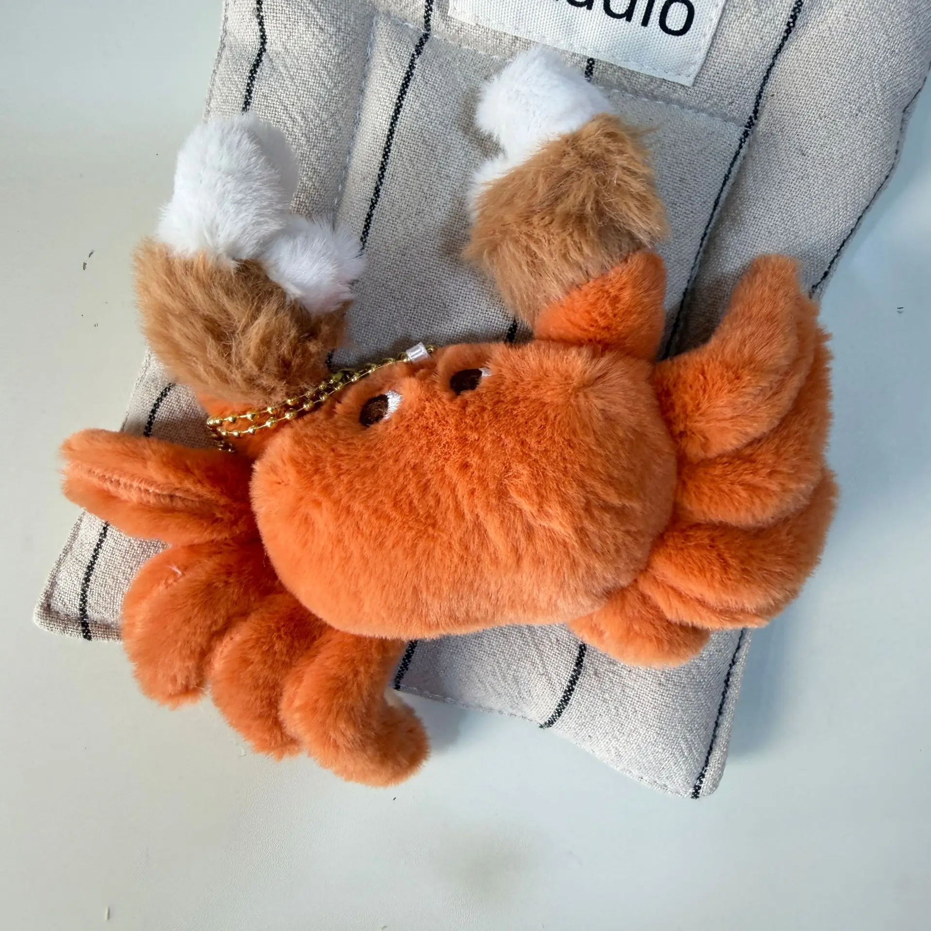Cute Orange Little Crab Plush Doll Keyring Simulation Marine Animal Crab Plush Stuffed Toy Backpack Decor Keyring Birthday Gift