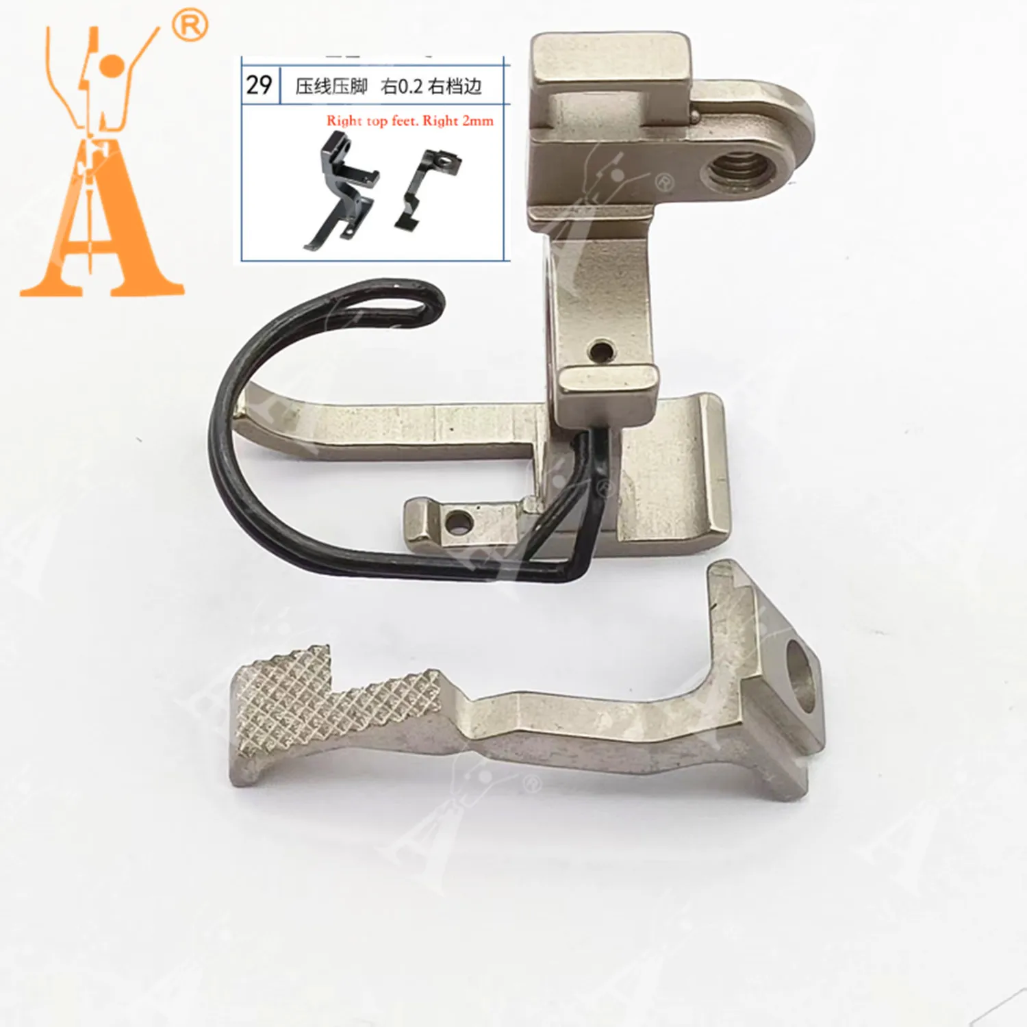 5490-7 ماكينة خياطة قطعة قدم الضغط في ماكينة الخياطة التماس قطعة قدم الضغط في ماكينة الخياطة اليمنى 2.0 حافة قطعة قدم الضغط في ماكينة الخياطة لقطع غيار ماكينة الخياطة 5490-7 #3