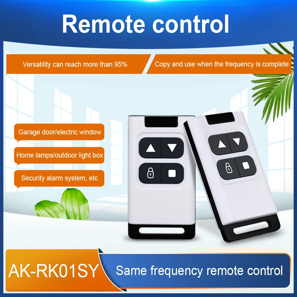 

DC 12V Garage Gate Remote Control 4 Key 433.92MHz Duplicator Remote Control 1 Channel Wireless Remote Control for Electric Door