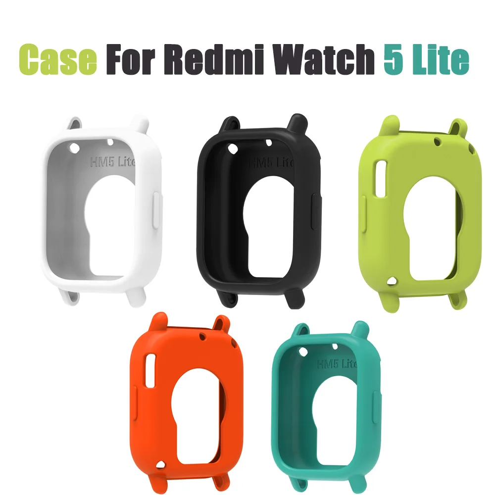 Silicone Protective Case For Redmi Watch 5 Lite/Active Protector Shell Frame Bumper Cover