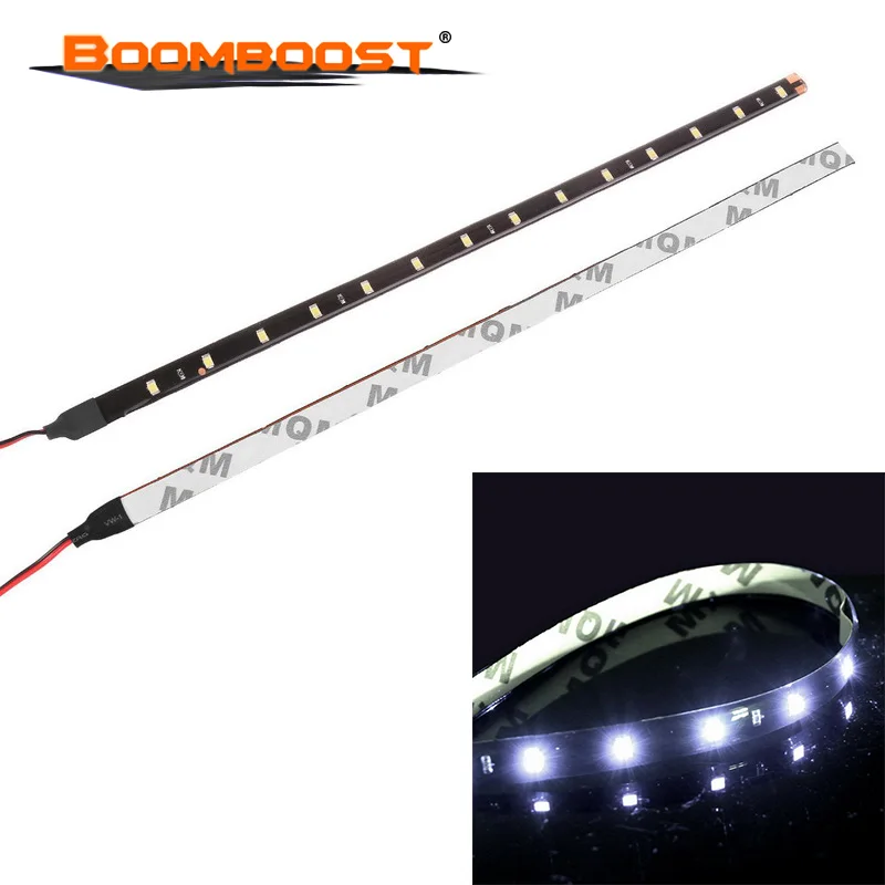 15SMD 1Pcs Car LED Daytime Running Light Flexible Decorative Light Car Auto LED Strip 30cm Waterproof Tape Ribbon Lamp DC 12V