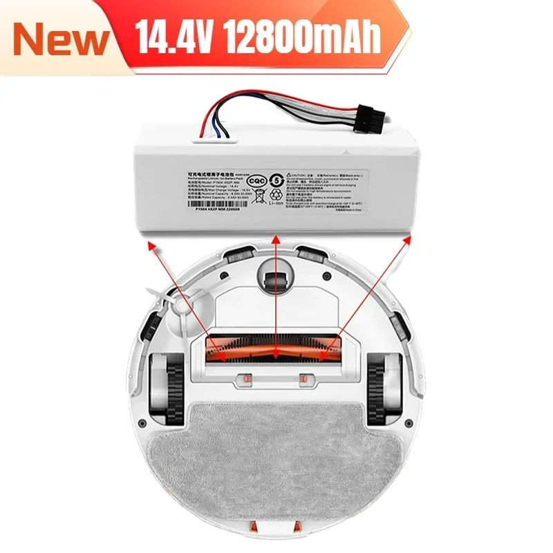 

14.4V rechargeable Lithium Battery 12800mAh For XIOMI Mijia Mi Sweeping Mopping Robot Vacuum Cleaner 1C Battery