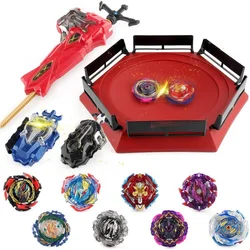 Stadium Blade Battling Top Battle Set, 8 Burst Tops 3 Launchers 1 Bey Arena Combat Game, Toy Gift for Kids Boys Ages 6 , Red