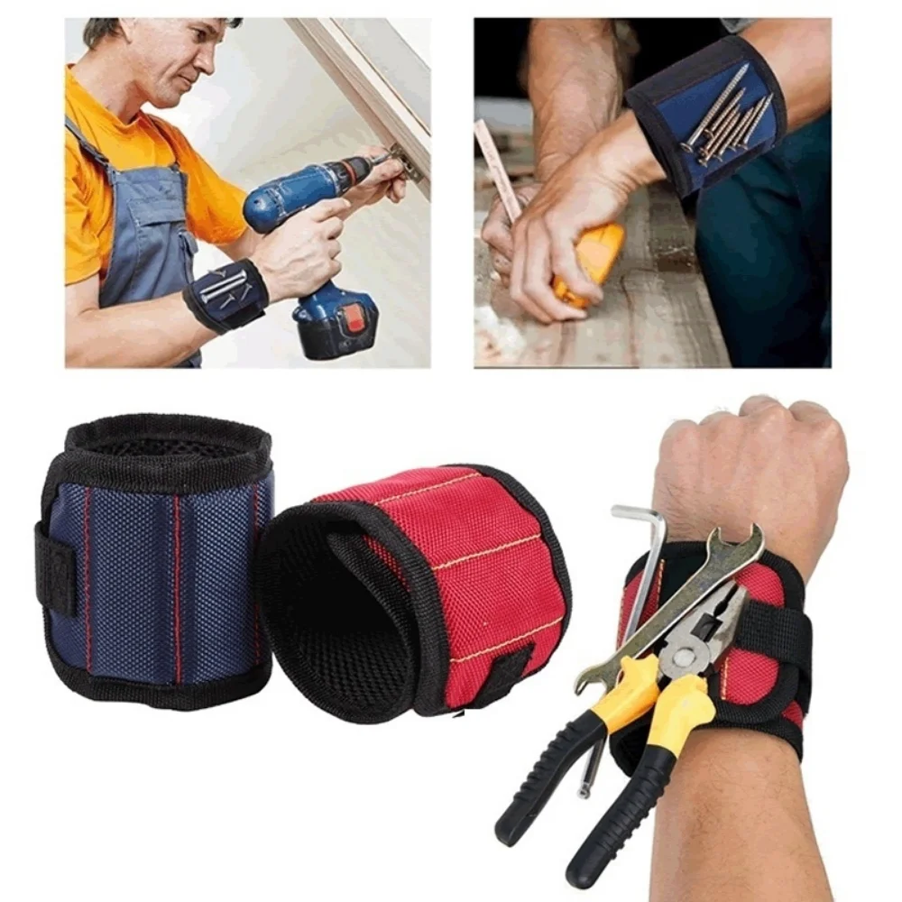 Magnetic Wristband with Strong Magnets for Holding Screws Nails Drill Bits Tool Bag Perfect for Auto Repair Knitting Storage