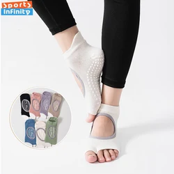 Five Toes Pilates Socks Anti-Slip Breathable Backless Yoga Socks Women Ankle Ladies Ballet Dance Sports Socks for Fitness Gym