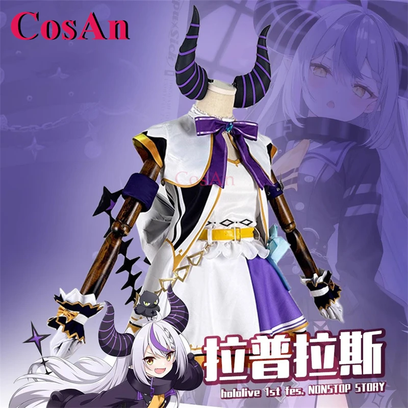 CosAn Anime VTuber Hololive La+ Darknesss Costumes de cosplay 1st Fes. NONSTOP STORY Robe uniforme pour jeu de rôle d'Halloween, Nouveauté