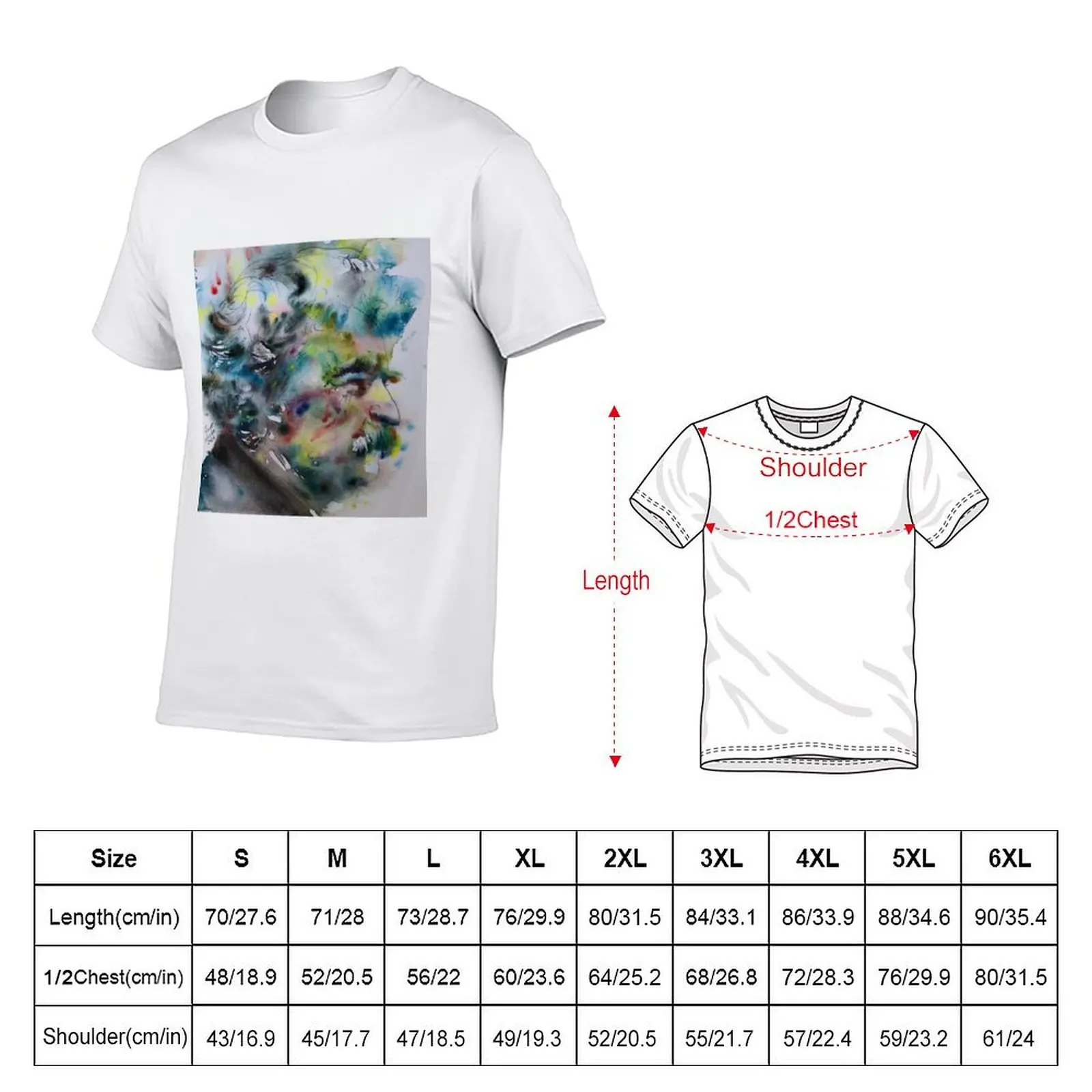 MARK TWAIN - watercolor portrait .6 T-Shirt t shirt man casual t shirts cotton 100%