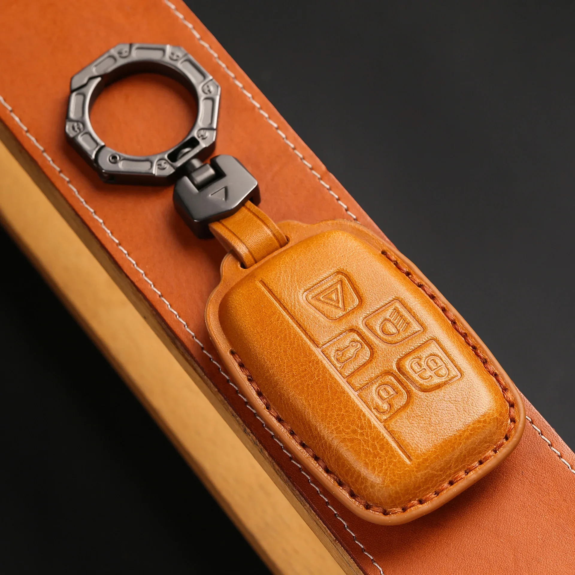 Luxury Smart Key Cover Leather Case Car Keyring Holder Shell for Land Rover RangeRover Sport Discovery 3 4 Elander 2 Evoque