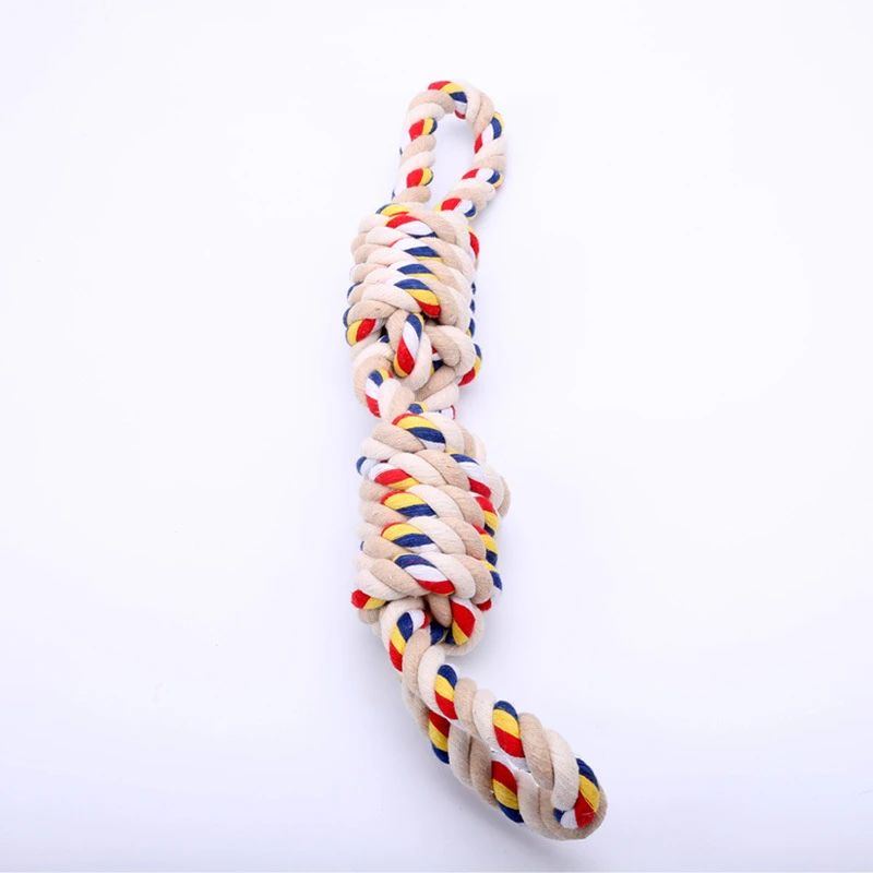 Dog Knot Toy Pet Dog Toys Braided Cotton Rope Interactive Toy Molar Bite Resistant Cleaning Teeth Interest Pets Supplies