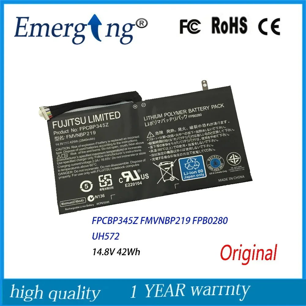 

14,8 В 42 Втч FPCBP345Z Аккумулятор для ноутбука Fujitsu FMVNBP219 FPB0280 LifeBook UH572 Ultrabook