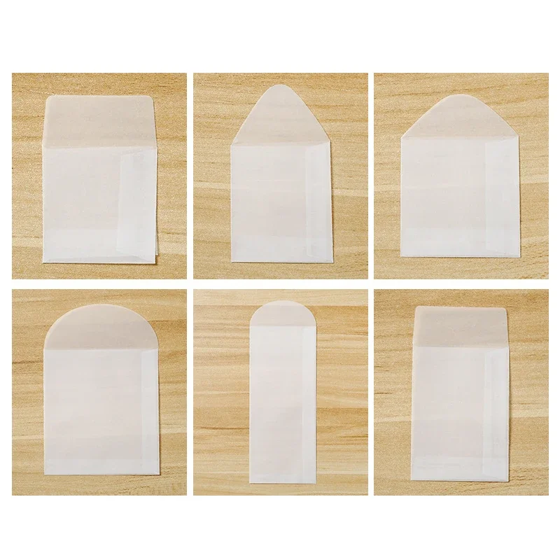 50pcs/lot Translucent Jewelry Storage Bag for Card Earring Necklace Bracelet Gift Packaging Bags, Mini Envelopes More Size