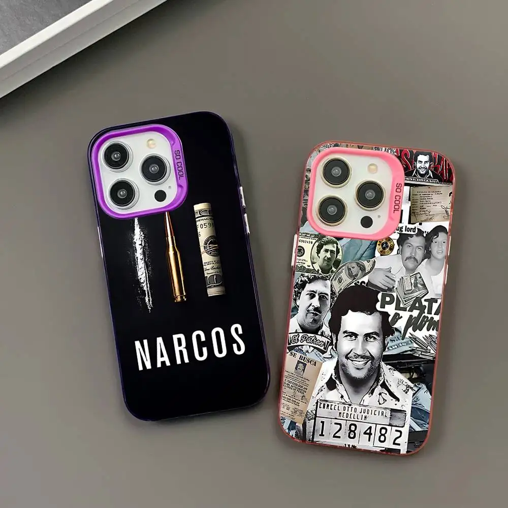 

Narcos PABLO ESCOBAR Money Dollars Colorful Silver For IPhone 17 16 15 Pro Max 14 13 12 11 Pro Plus Phone Case