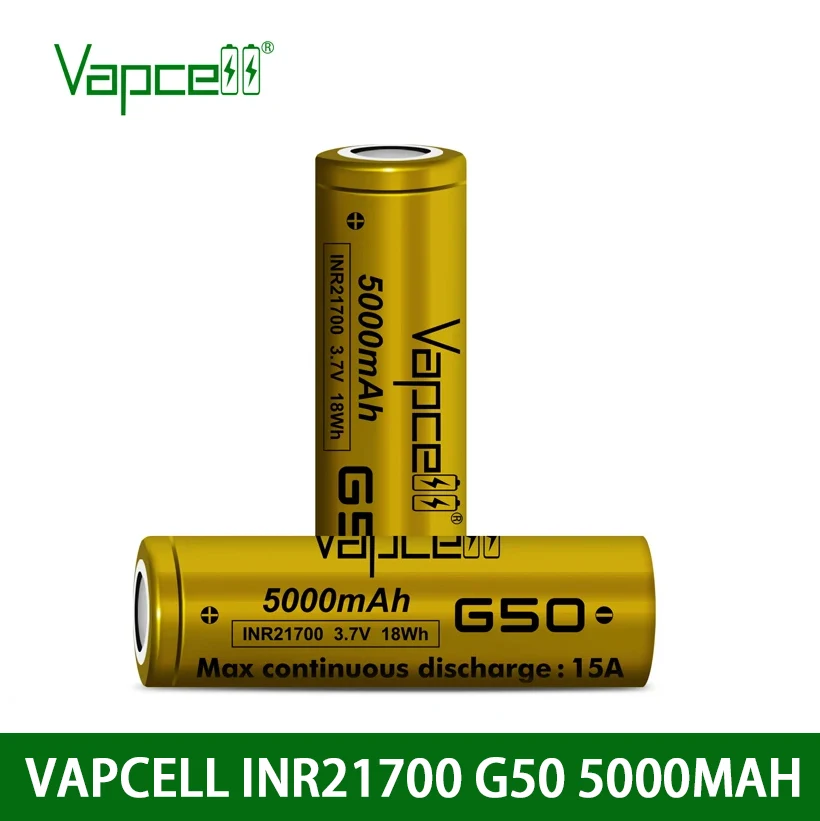 New Original Vapcell INR21700 Battery G50 5000MAH 15A Lithium Battery Big Capacity Rechargable Li-ion Cell for Child Game Car