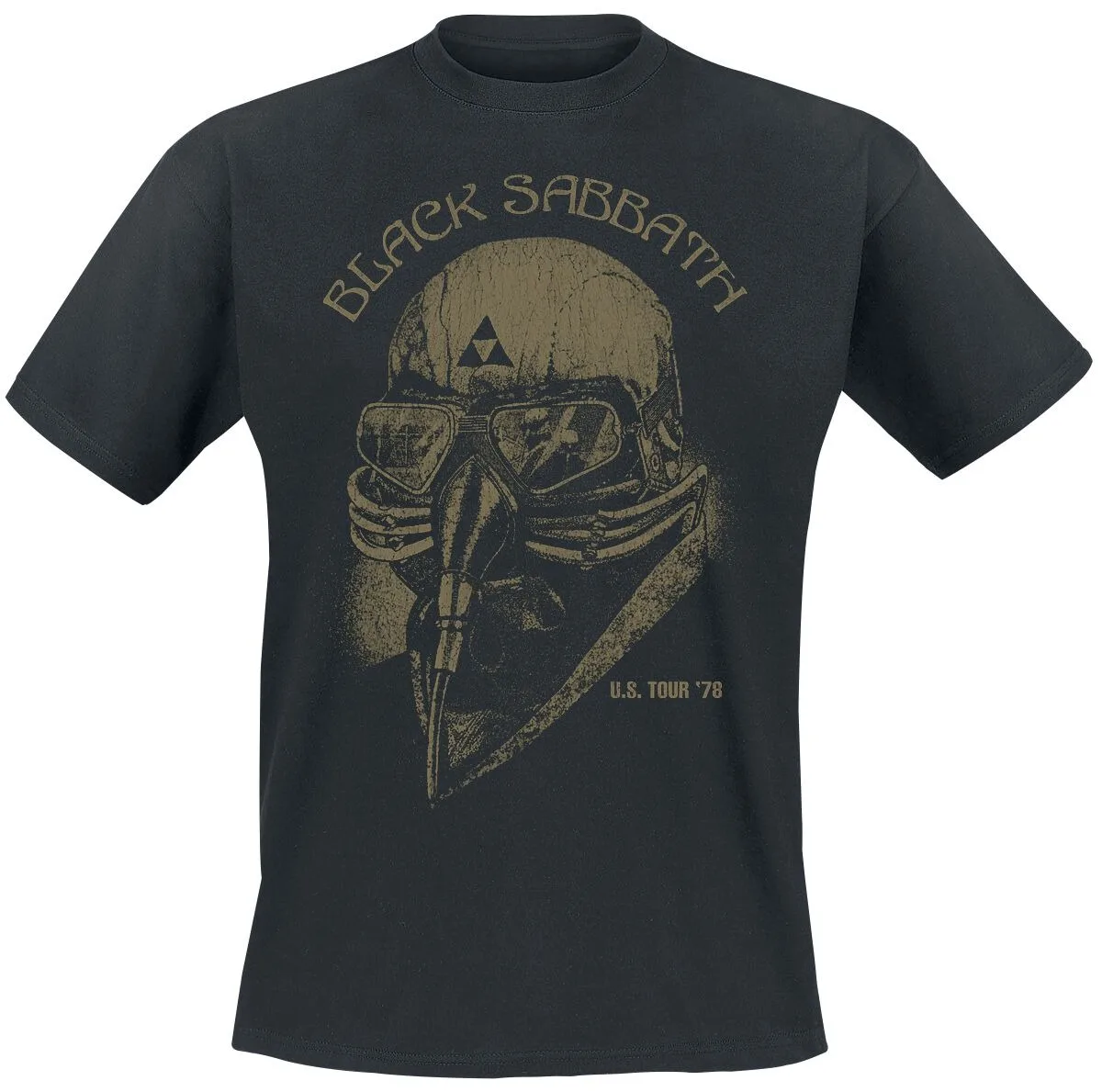 Black Sabbath 1978 US Tour Pilot Skull Print T-Shirt, unisex, heavy metal band T-shirt.